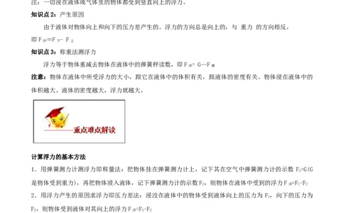 10.1浮力（解析版）-2020-2021学年八年级下册物理精讲精练（人教版）_初物_人教版初中物理初二三同步讲义习题练习八九年级电子资料word素材_20250116_181533_最新人教版初中物理初二下册