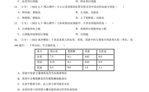 期末冲刺卷03-（人教版）（解析版）_初中全科电子版试卷练习试题_生物_生物人教版7下练习_人教生物7年级下期末试卷11份