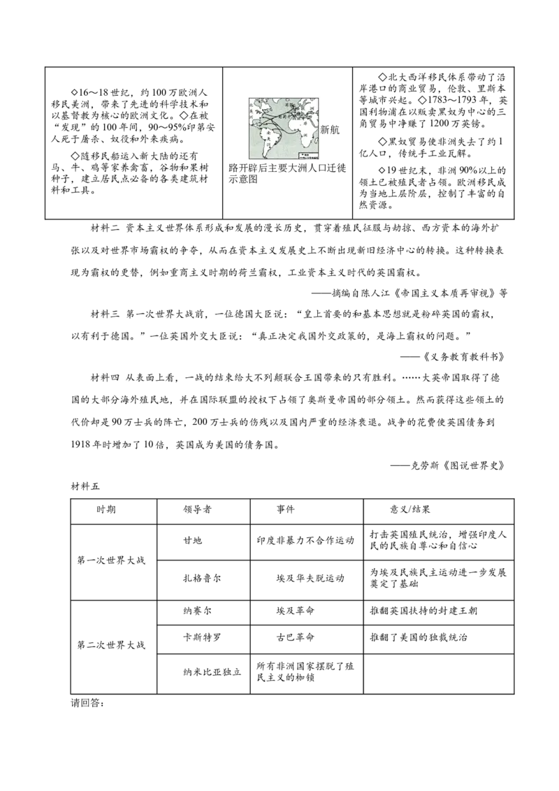 历史（广东省卷）（考试版A4）_初中全科电子版试卷练习试题_历史_2024中考模拟题历史(1)_一模_历史（广东省卷）-2024年中考第一次模拟考试
