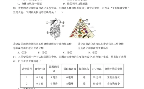 生物（云南卷）（考试版A4）_初中全科电子版试卷练习试题_生物_2024中考模拟题生物(1)_二模_生物（云南卷）-：2024年中考第二次模拟考试