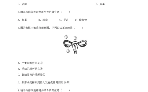 第一章人的由来（基础过关）-（人教版）（原卷版）_初中全科电子版试卷练习试题_生物_生物人教版7下练习_人教生物7年级下单元试卷33份