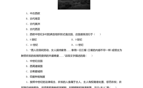 九年级历史上册第三单元封建时代的欧洲第8课西欧庄园课时训练新人教版20180921282_初中全科电子版试卷练习试题_历史_历史人教版9上试卷_部编人教版历史9年级上同步练习118份