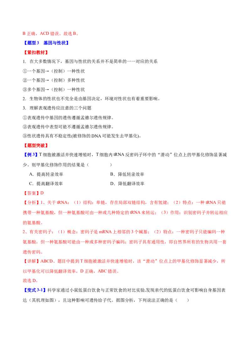 专题五基因的本质与表达（解析版）_2025年新高考资料_二轮复习_01高考语文等多个文件_举一反三2025年高考生物二轮重点专题讲义（新高考通用）