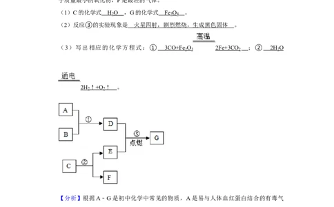 人教版九年级上册化学期末考试推断题专项训练Ⅰ（解析卷）_初中全科电子版试卷练习试题_化学_9年级上下册化学试题_9年级上试题_人教化学九年级上专项练习（022份）