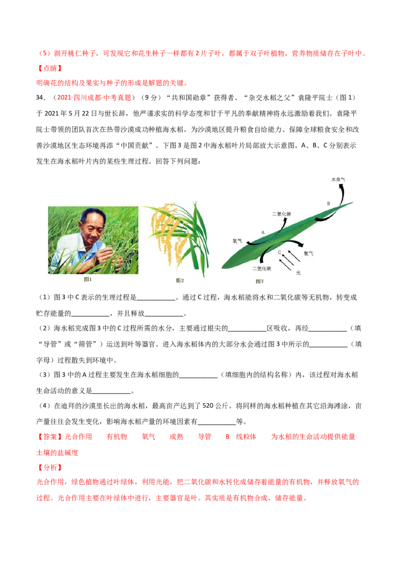 期末测试（A卷&middot;夯实基础）（解析版）_初中全科电子版试卷练习试题_生物_生物人教版7上练习&mdash;24新版已更新_人教生物7年级上期末试卷11份