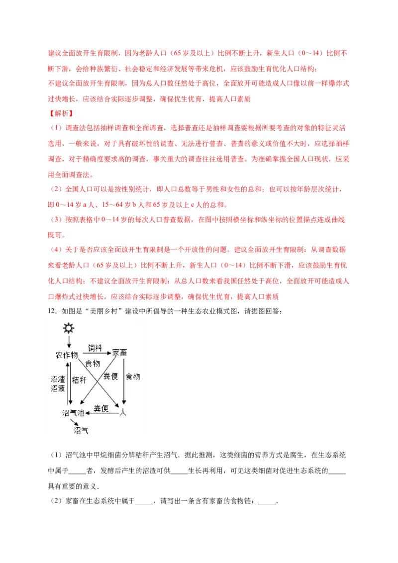 第七单元人类活动对生物圈的影响（提分小卷）-单元测试（人教版）（解析版）_初中全科电子版试卷练习试题_生物_生物人教版7下练习_人教生物7年级下单元试卷33份