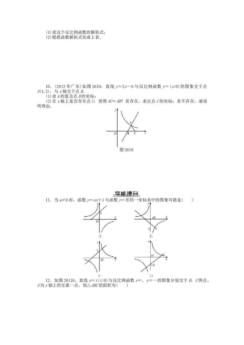 九年级数学下册第二十六章反比例函数测试题（新版）新人教版_初中全科电子版试卷练习试题_数学_9下初中人教版数学练习、试卷_人教数学九年级下单元试卷（038份）