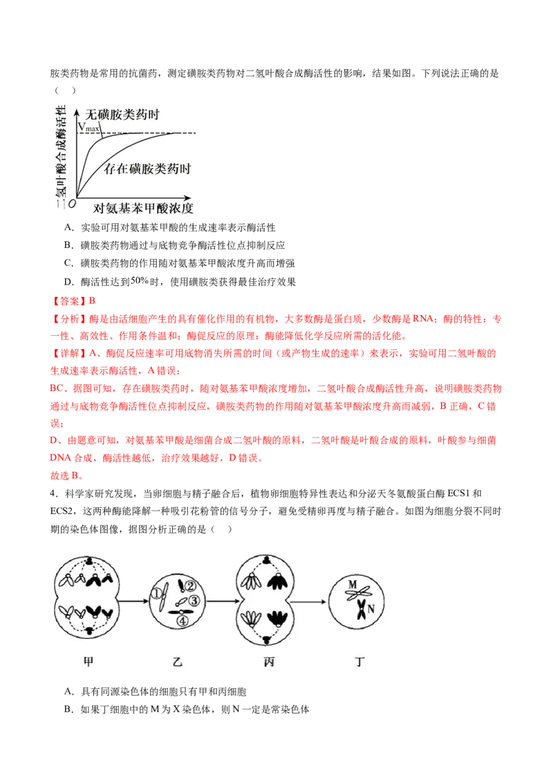 信息必刷卷04（黑吉辽蒙专用）（解析版）_2025年新高考资料_2025考前信息卷_2025年高考生物考前信息必刷卷（黑吉辽蒙专用）34415095