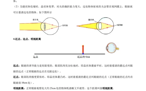 第5.4课时眼睛和眼镜（解析版）_初中全科电子版试卷练习试题_物理_8年级上册物理试题_人教版物理八年级上课时练习（104份）_课时练习第2套25