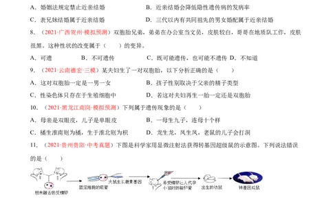 第07单元第02章生物的遗传与变异单元测试（B卷&middot;提升能力）（原卷版）_初中全科电子版试卷练习试题_生物_生物8下练习_人教生物8年级下单元试卷38份