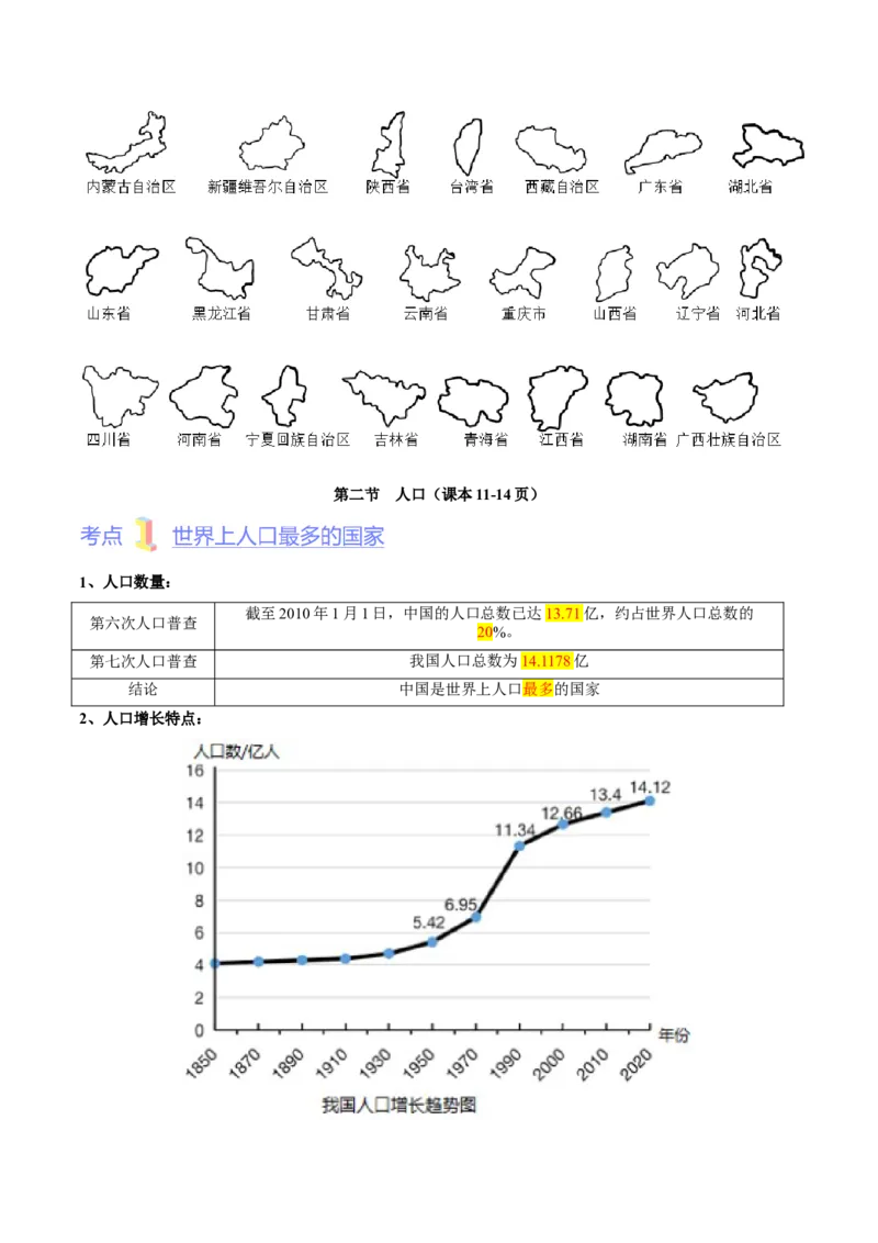 第一章从世界看中国（考点梳理卷）难度分层2022-2023学年八年级地理上册（人教版）（解析版）_初中全科电子版试卷练习试题_地理_人教地理8上试题试卷_第1套单元测试