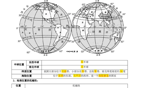 第一章从世界看中国（考点梳理卷）难度分层2022-2023学年八年级地理上册（人教版）（解析版）_初中全科电子版试卷练习试题_地理_人教地理8上试题试卷_第1套单元测试