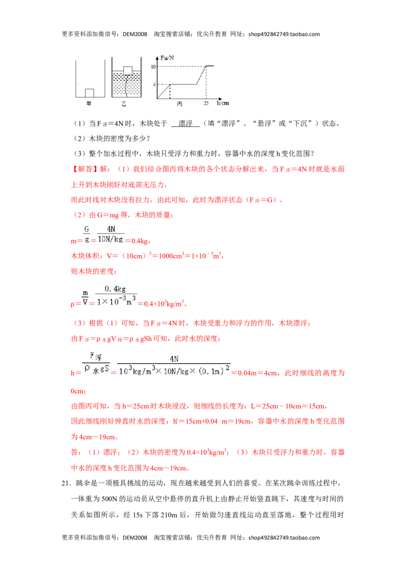 期末压轴题综合训练卷02（解析版）_初中全科电子版试卷练习试题_物理_8年级下册物理试题_人教版物理八年级下期末试卷（013份）