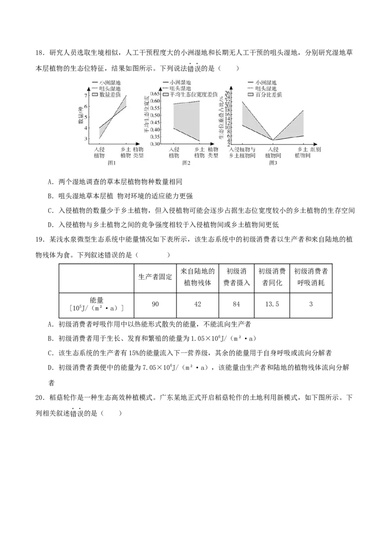 专题七生物与环境（原卷版）_2025年新高考资料_二轮复习_上好课2025年高考生物二轮复习讲练测（新高考通用）3380526