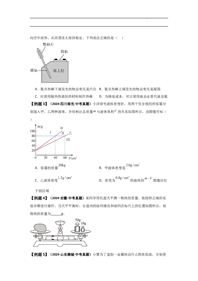 第6章质量与密度速记清单（原卷版）_初中全科电子版试卷练习试题_物理_8年级上册物理试题_人教版物理八年级上知识汇总