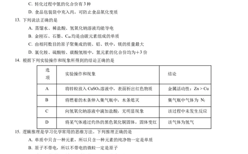 化学（苏州卷）（考试版A4）_初中全科电子版试卷练习试题_化学_2024中考模拟题化学(1)_一模_化学（苏州卷）-2024年中考第一次模拟考试