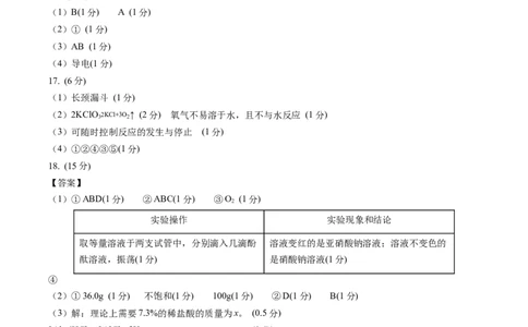 化学（南京卷）（参考答案及评分标准）_初中全科电子版试卷练习试题_化学_2024中考模拟题化学(1)_三模（36套）_化学（南京卷）