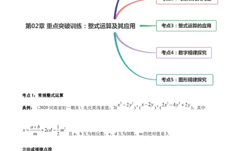 第02章重点突破训练：整式运算及其应用（原卷版）（人教版）_初中全科电子版试卷练习试题_数学_7上初中人教版数学练习、试卷24新版已更新_单元检测卷（第2套含答案）（共4份）