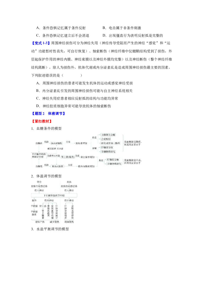 专题七稳态与调节（原卷版）_2025年新高考资料_二轮复习_01高考语文等多个文件_举一反三2025年高考生物二轮重点专题讲义（新高考通用）