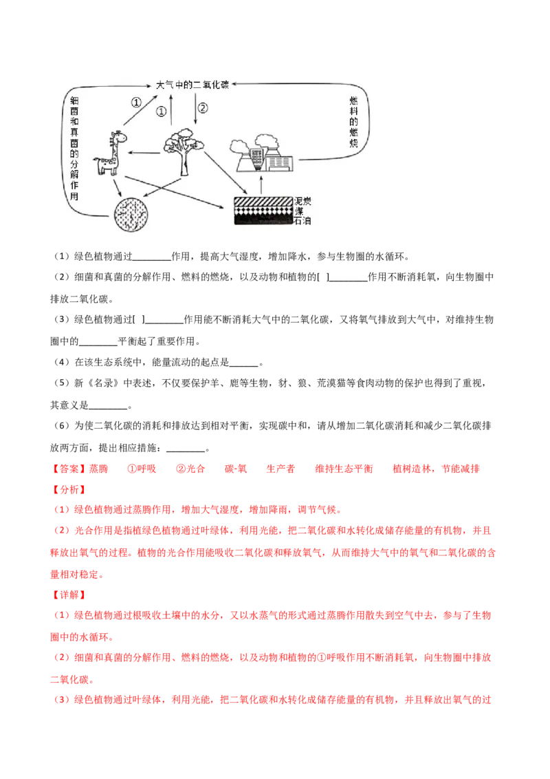 期末测试（B卷&middot;提升能力）（解析版）_初中全科电子版试卷练习试题_生物_生物8下练习_人教生物8年级下期末试卷12份