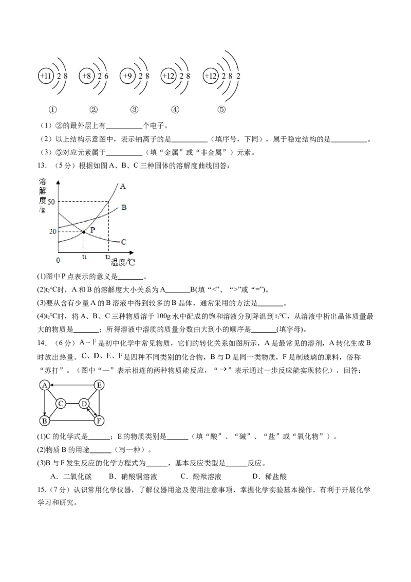 化学（陕西卷）（考试版A4）_初中全科电子版试卷练习试题_化学_2024中考模拟题化学(1)_三模（36套）_化学（陕西卷）