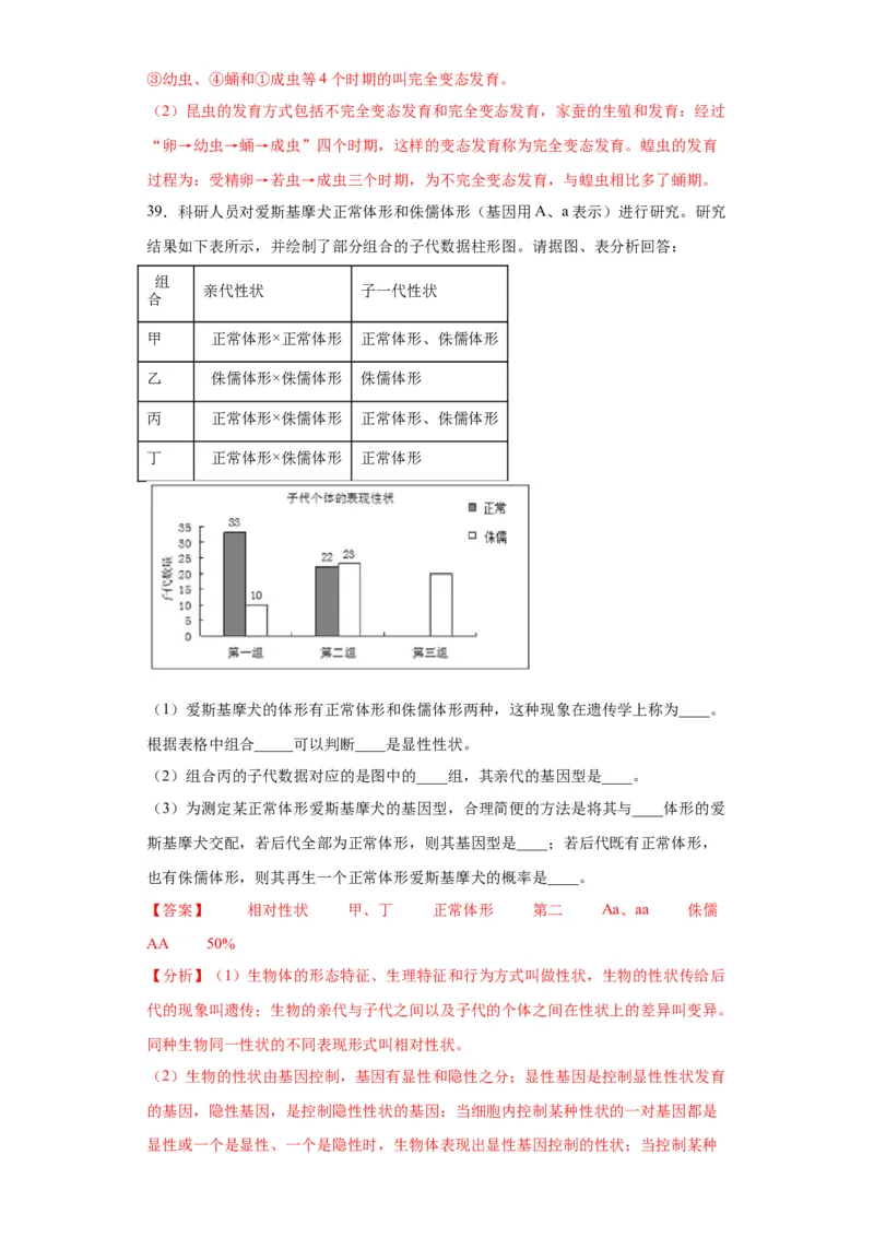 卷03-八年级生物下学期期末综合测试卷（人教版）（解析版）_new_初中全科电子版试卷练习试题_生物_生物8下练习_人教生物8年级下期末试卷12份
