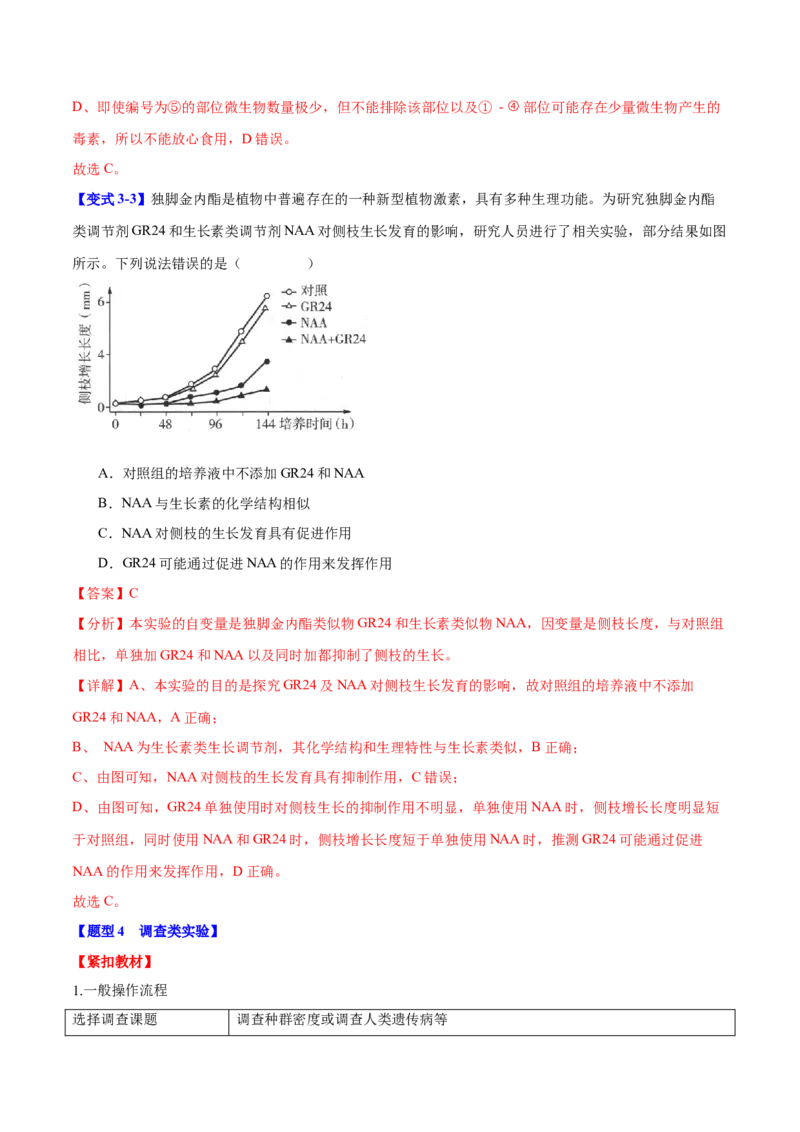 专题十实验与探究（解析版）_2025年新高考资料_二轮复习_01高考语文等多个文件_举一反三2025年高考生物二轮重点专题讲义（新高考通用）