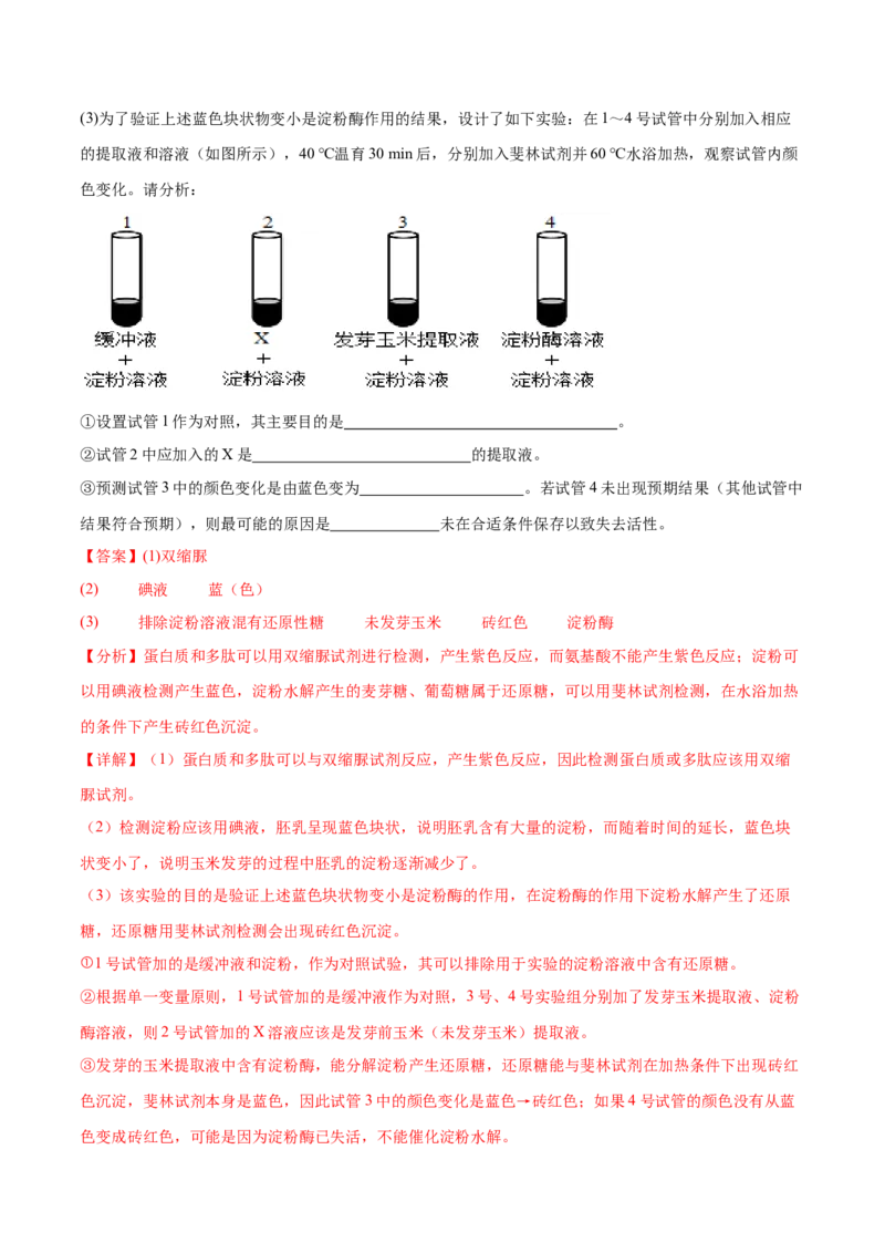 专题十实验与探究（解析版）_2025年新高考资料_二轮复习_01高考语文等多个文件_举一反三2025年高考生物二轮重点专题讲义（新高考通用）