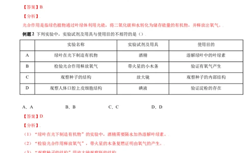 必考点21光合作用吸收二氧化碳释放氧气-（人教版）（解析版）_初中全科电子版试卷练习试题_生物_生物人教版7上练习&mdash;24新版已更新_人教生物7年级上专项练习28份