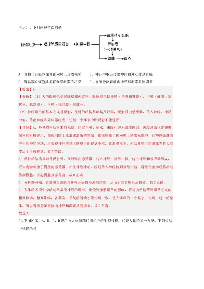 生物03卷（人教版七年级下册全部）-（全解全析）_new_初中全科电子版试卷练习试题_生物_生物人教版7下练习_人教生物7年级下期末试卷11份