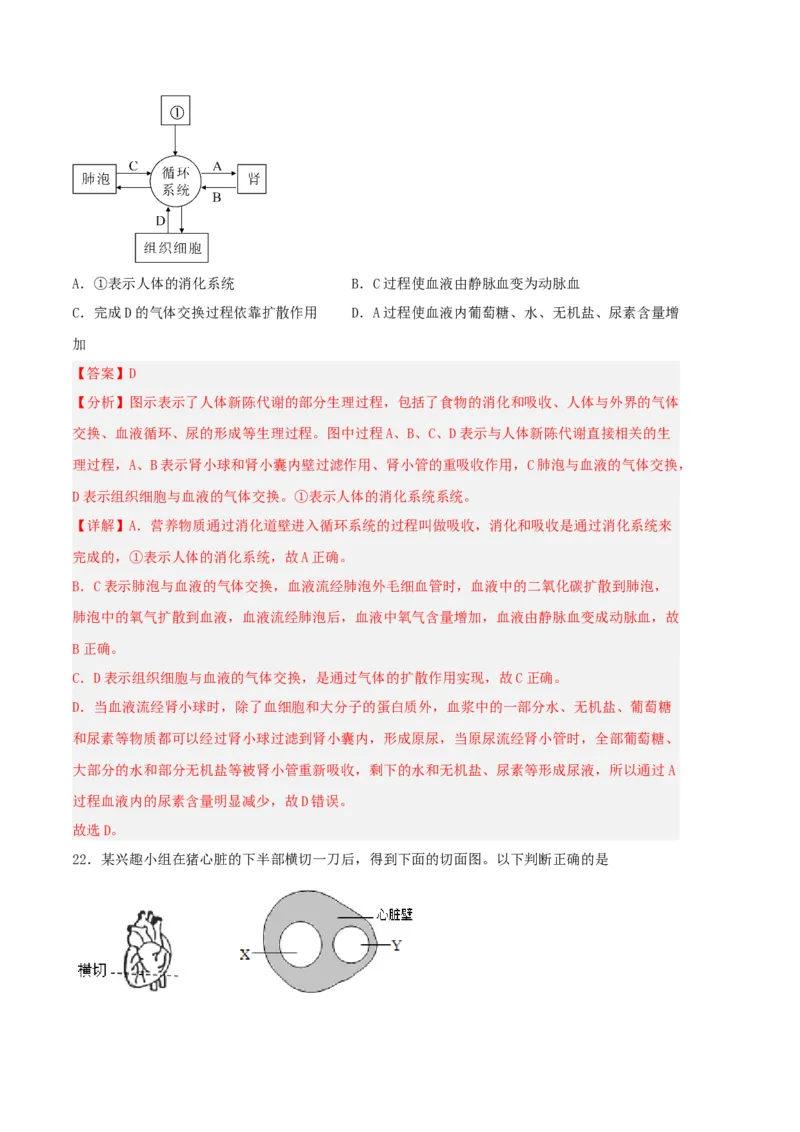 生物03卷（人教版七年级下册全部）-（全解全析）_new_初中全科电子版试卷练习试题_生物_生物人教版7下练习_人教生物7年级下期末试卷11份