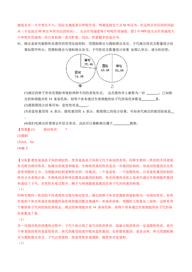 生物（扬州卷）（全解全析）_初中全科电子版试卷练习试题_生物_2024中考模拟题生物(1)_二模_生物（扬州卷）-：2024年中考第二次模拟考试