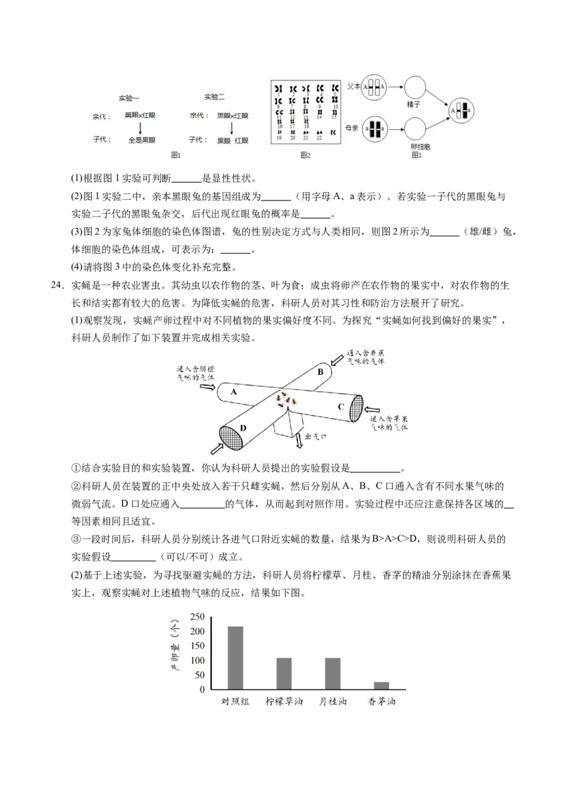 生物（甘肃卷）（考试版A4）_初中全科电子版试卷练习试题_生物_2024中考模拟题生物(1)_三模（37套）_生物（甘肃卷）