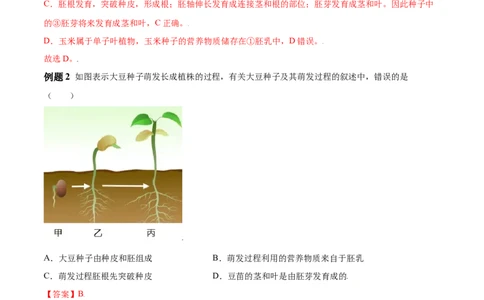 必考点16种子的萌发-（人教版）（解析版）_初中全科电子版试卷练习试题_生物_生物人教版7上练习&mdash;24新版已更新_人教生物7年级上专项练习28份