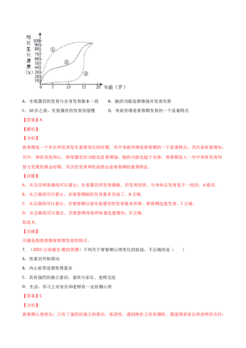 第一次月考（B卷&middot;提升能力）（解析版）_初中全科电子版试卷练习试题_生物_生物人教版7下练习_人教生物7年级下月考试卷04份