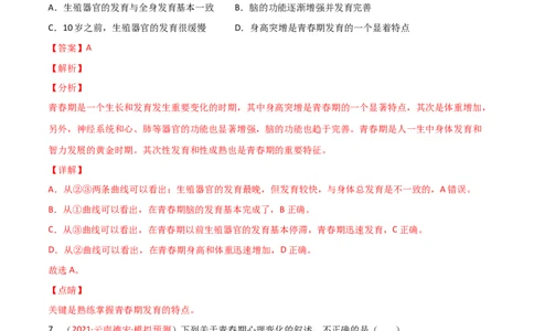 第一次月考（B卷&middot;提升能力）（解析版）_初中全科电子版试卷练习试题_生物_生物人教版7下练习_人教生物7年级下月考试卷04份
