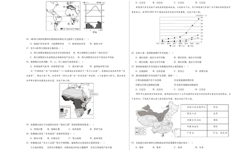 地理（深圳卷）（A3考试版）_初中全科电子版试卷练习试题_地理_2024中考模拟题地理(1)_二模_地理（深圳卷）-：2024年中考第二次模拟考试