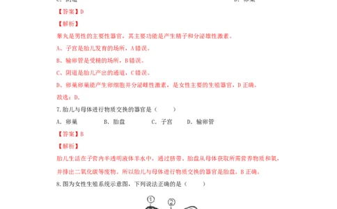 第一章人的由来（基础过关）-（人教版）（解析版）_初中全科电子版试卷练习试题_生物_生物人教版7下练习_人教生物7年级下单元试卷33份