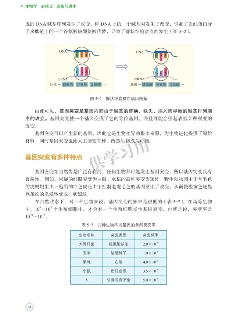新北师大版高中生物必修2《遗传与进化》_高中电子课本_最新版高中全科高清电子课本_6高中生物课本_2019新人教版