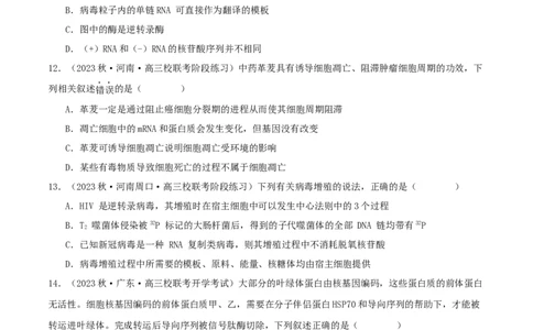 专题综合练06基因的表达(原卷版)_新高考复习资料_2024年新高考复习资料_一轮复习资料_完备战2024年高考生物一轮复习考点帮（新高考）_必修2