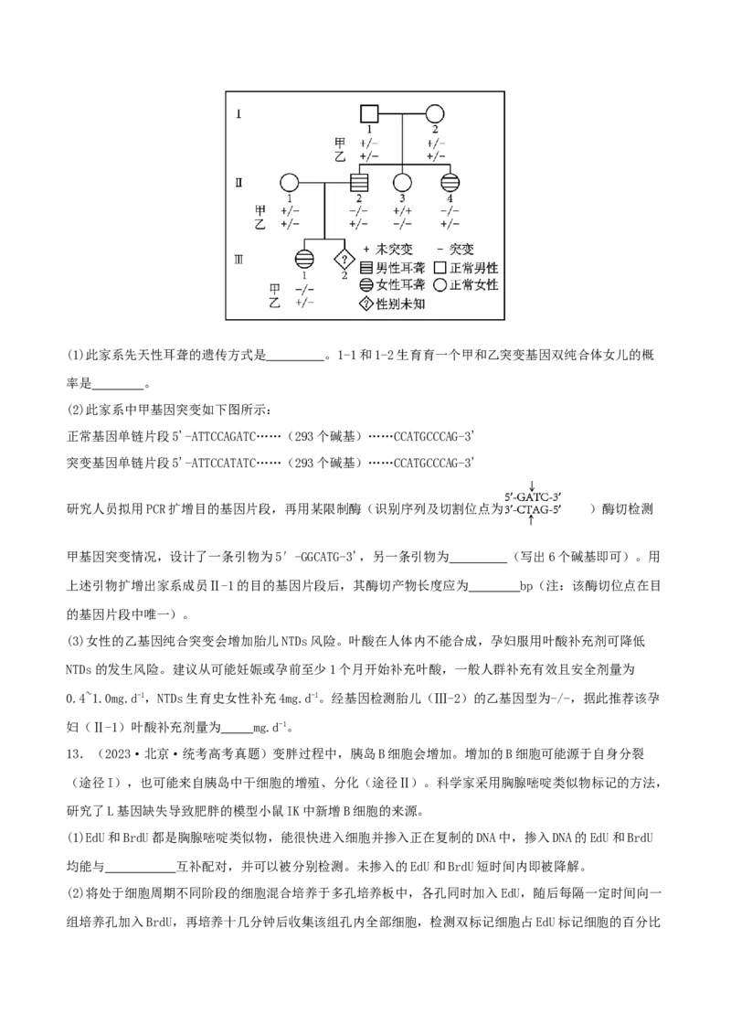 专题综合练11发酵工程、细胞工程和基因工程(原卷版)_新高考复习资料_2024年新高考复习资料_一轮复习资料_完备战2024年高考生物一轮复习考点帮（新高考）_选择性必修3