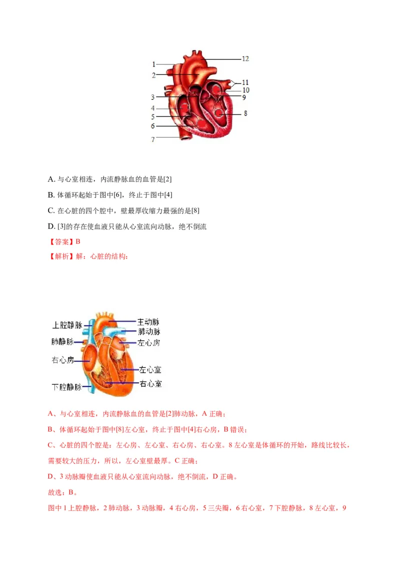 特训01选择题（20题）-（尖子生专用）（解析版）_初中全科电子版试卷练习试题_生物_生物人教版7下练习_人教生物7年级下专项练习16份