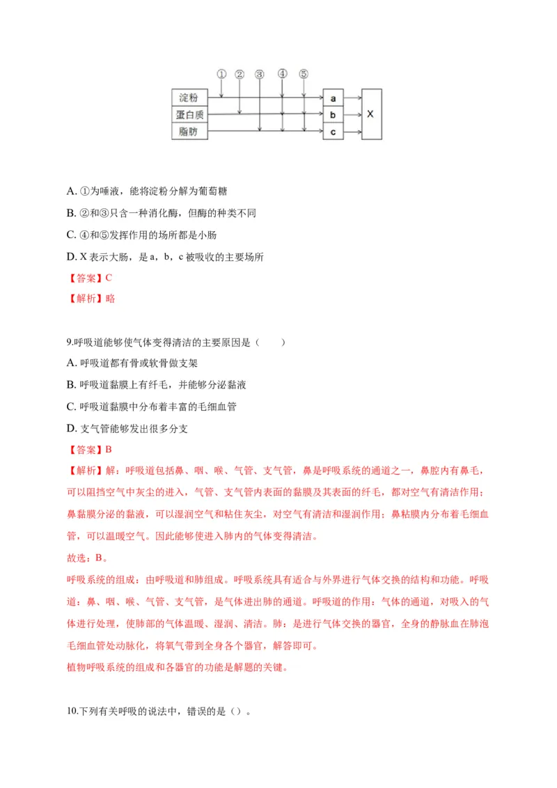 特训01选择题（20题）-（尖子生专用）（解析版）_初中全科电子版试卷练习试题_生物_生物人教版7下练习_人教生物7年级下专项练习16份