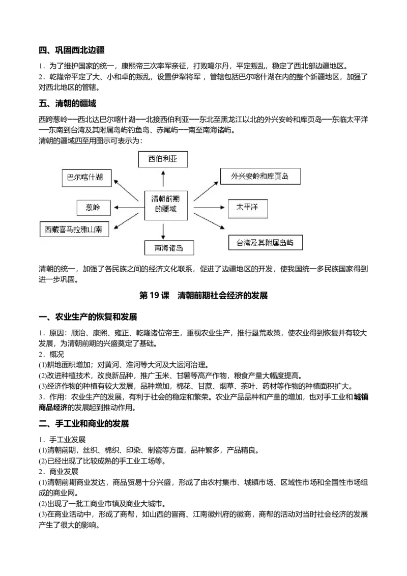 人教部编版历史七年级下册-知识点整理_初中全科电子版试卷练习试题_历史_历史人教版7下试卷_部编人教版历史7年级下知识点汇总23份_知识点汇总（第二套）2份