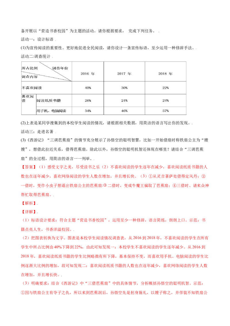 名著导读：《西游记》(提升训练)(解析版)_初中全科电子版试卷练习试题_语文_7上初中部编版语文练习、试卷_部编语文七年级上课时练习（048份）