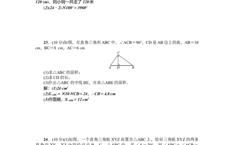 第11章《三角形》全章检测题（解析版）_初中全科电子版试卷练习试题_数学_8上初中人教版数学练习、试卷_人教数学八年级上单元试卷（045份）_全章检测题（试题含答案）（共5份）