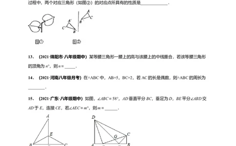 期中押题检测卷（考试范围：第十一-十三章）（原卷版）_初中全科电子版试卷练习试题_数学_8上初中人教版数学练习、试卷_人教数学八年级上期中试卷（021份）