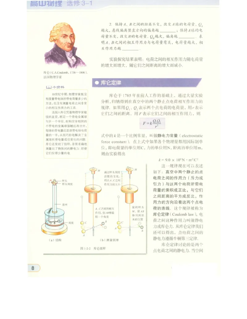 教科版高中物理选修3-1电子课本_高中电子课本_4.高中物理课本_教科版高中物理