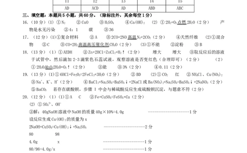 化学（济南卷）（参考答案及评分标准）_初中全科电子版试卷练习试题_化学_2024中考模拟题化学(1)_三模（36套）_化学（济南卷）