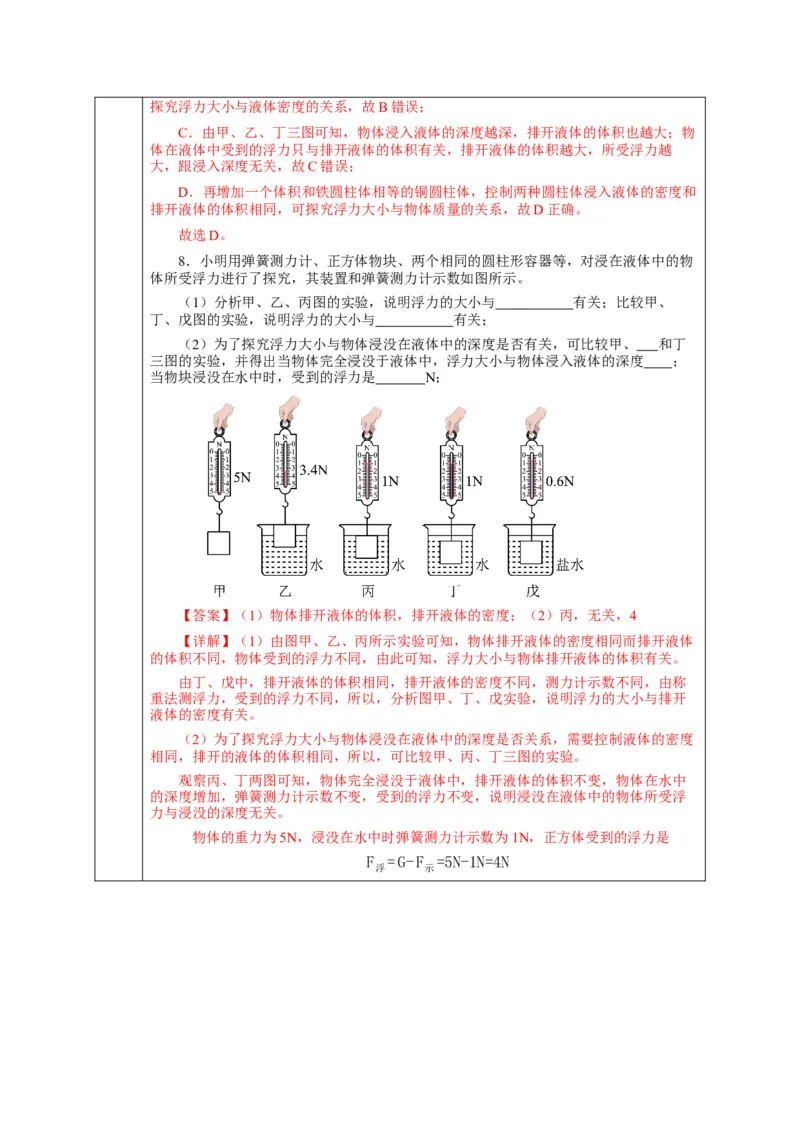 10.1浮力（教学设计）-（人教版）_初物_八年级上下册+九年级全一册物理_八年级物理下册_老课标资料_教学设计